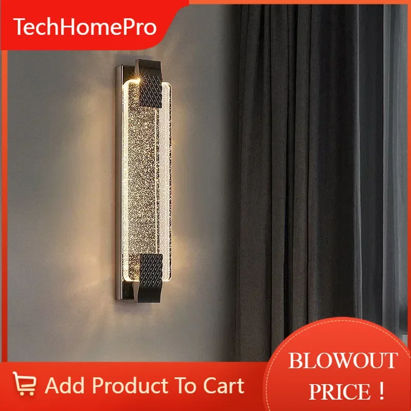 TechHPSANDYHA Modern High-end Wall Lamp Indoor Bubble Crystal Wall Light LED Lighting Fixture For Bedroom Living Room Foyer Home