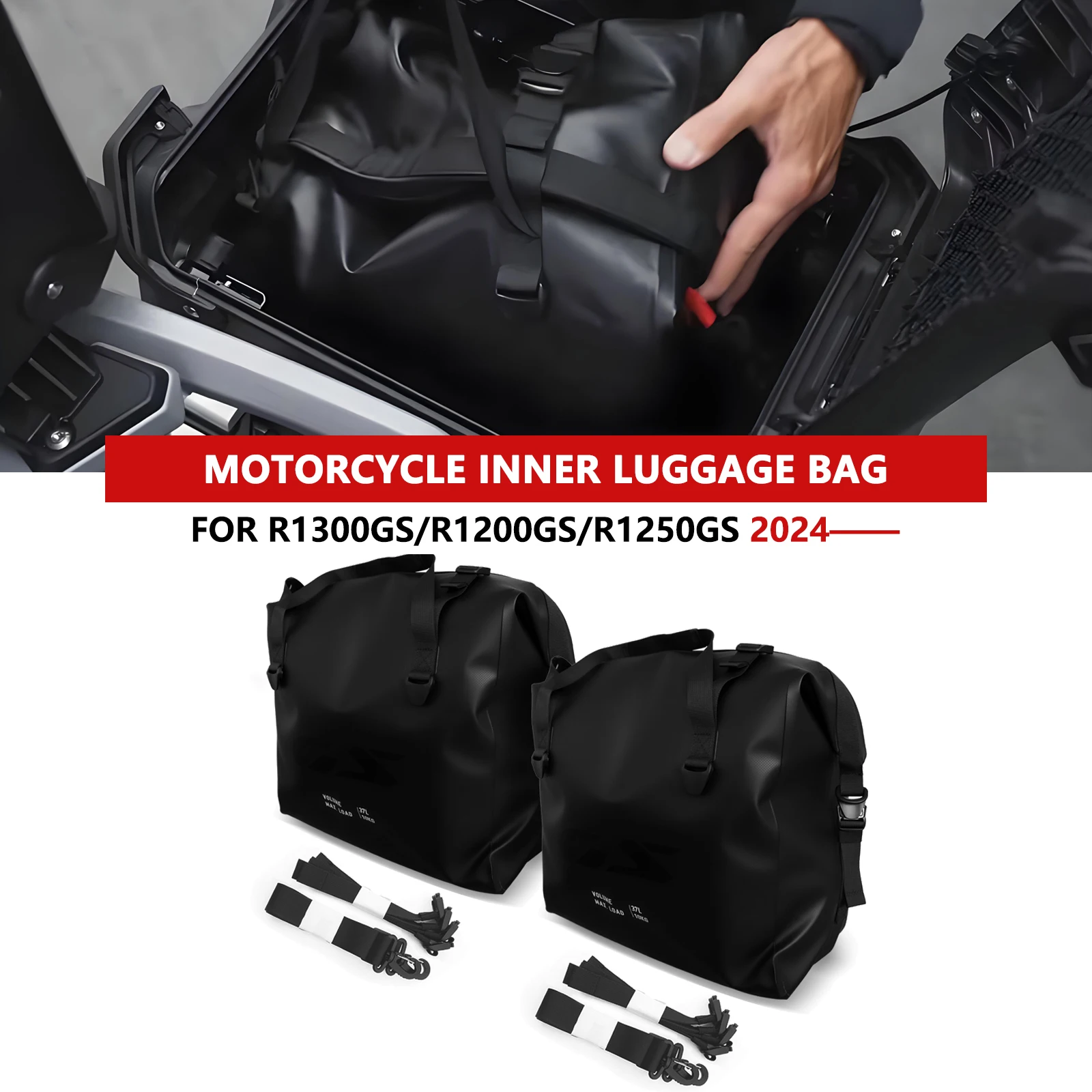 

Для R1300GS Adventure 2025 r1300gsa 2024 R1200GS ADV R1250GS Мотоцикл Черный боковой чехол для багажа Внутренняя сумка Алюминиевый верхний чехол Сумка