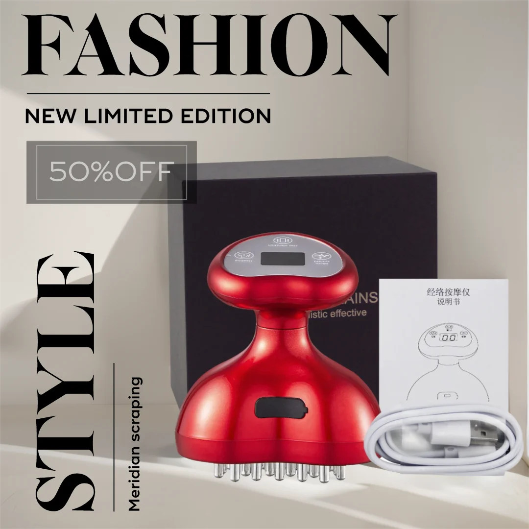 آلة التصريف اللمفاوي تدليك غوا شا 3 في 1 فرشاة تدليك ميريديان الكهربائية الصغيرة علاج التخسيس الحراري لحرق الدهون USB #1