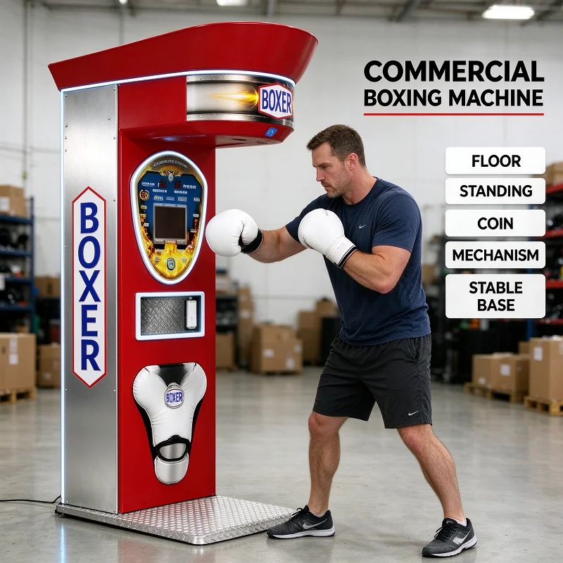 Boxing Arcade Machine Coin Operated Punch Force Tester FEC Game Center Bar Gym