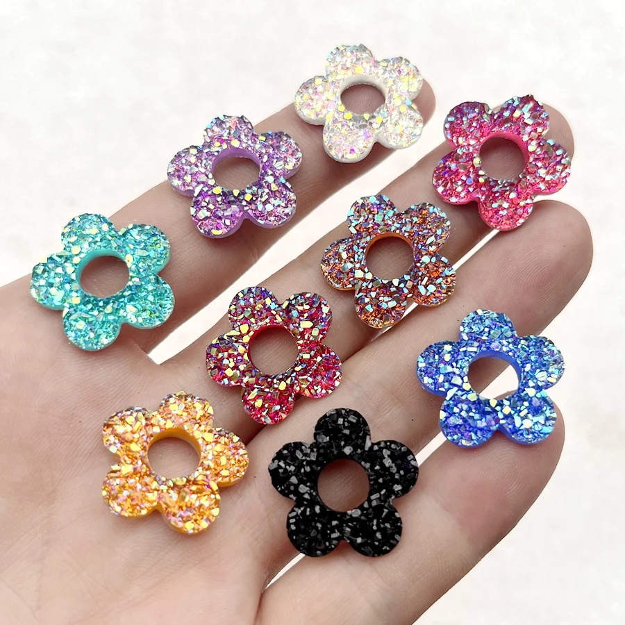 20pcs 21mm  Floral rhinestones diy jewelry Making hair accessories Decorative scrapbook Wedding decoration Flat back rhinestones