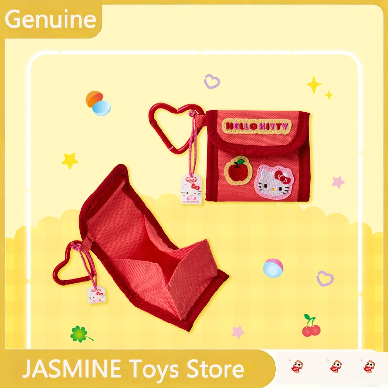 

Genuine Sanrio Hello Kitty Gashapon Mini Coin Purse With Heart Carabiner Keychain Portable Storage Pouch Ita Cute Bag Accessory