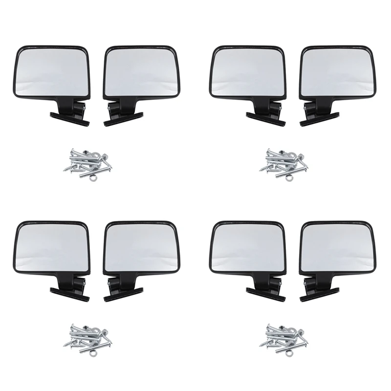 

8X Golf Cart Mirrors - Universal Folding Side View Mirror For Golf Carts Club Car, Ezgo, Yamaha, Star, Zone Carts