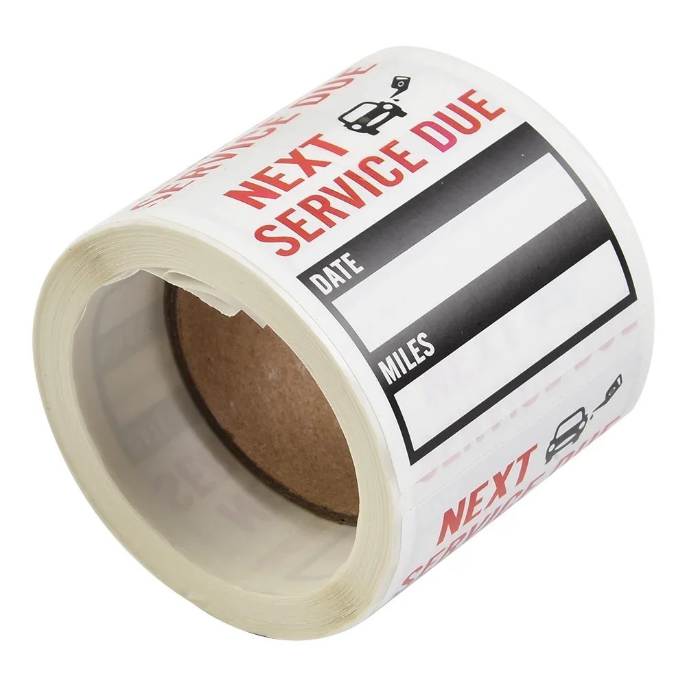 1 Roll Reminder Stickers 1 Roll 2*2inch Automotive Tools Oil Change Service Reminder Stickers None Brand New High Quality