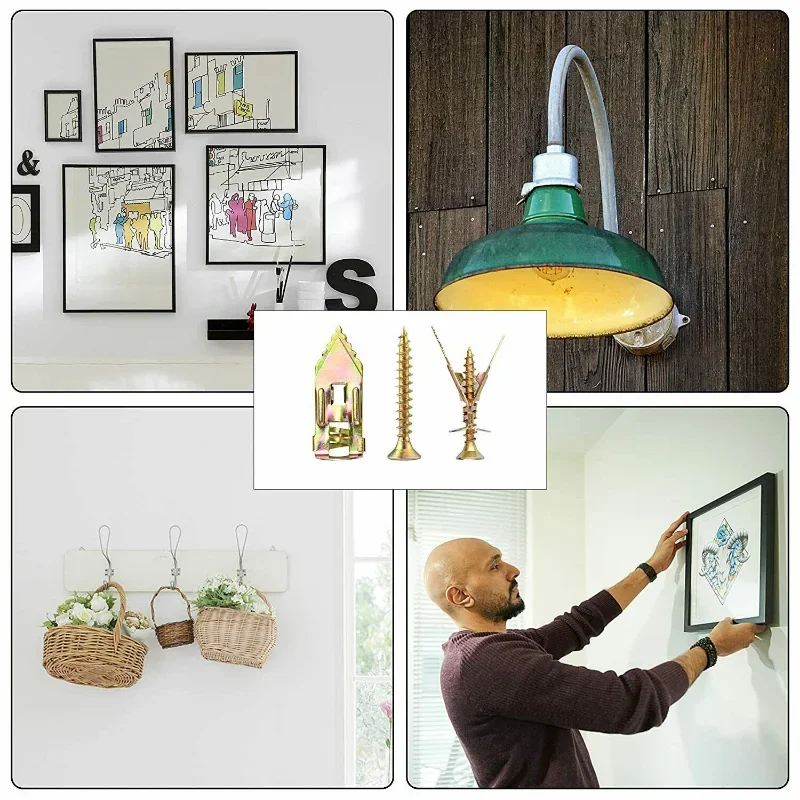 50/100 قطعة المراسي الحفر الذاتي مسامير قرع أنواع التوسع مسامير أداة الكربون الصلب المسمار الجصي جدار تحديد المكونات