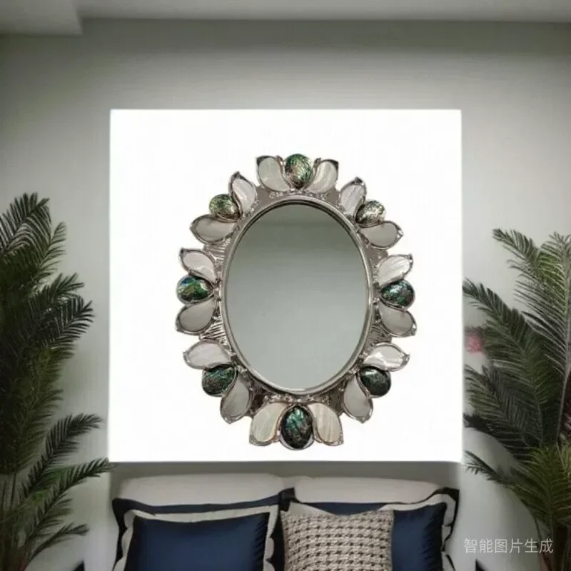 Nordic Carved Smile Mirror for Bathroom Living Room Hanging Wall Decor Fresh Whirl Design Personalized Door Handicraft Ins