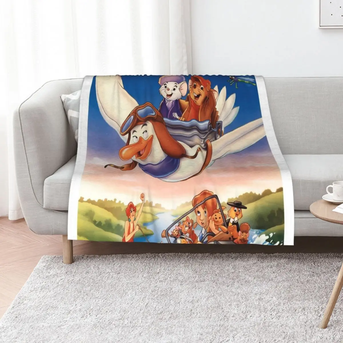

The Rescuers Throw Blanket For Sofa Thin valentine gift ideas Vintage Decorative Sofa Blankets
