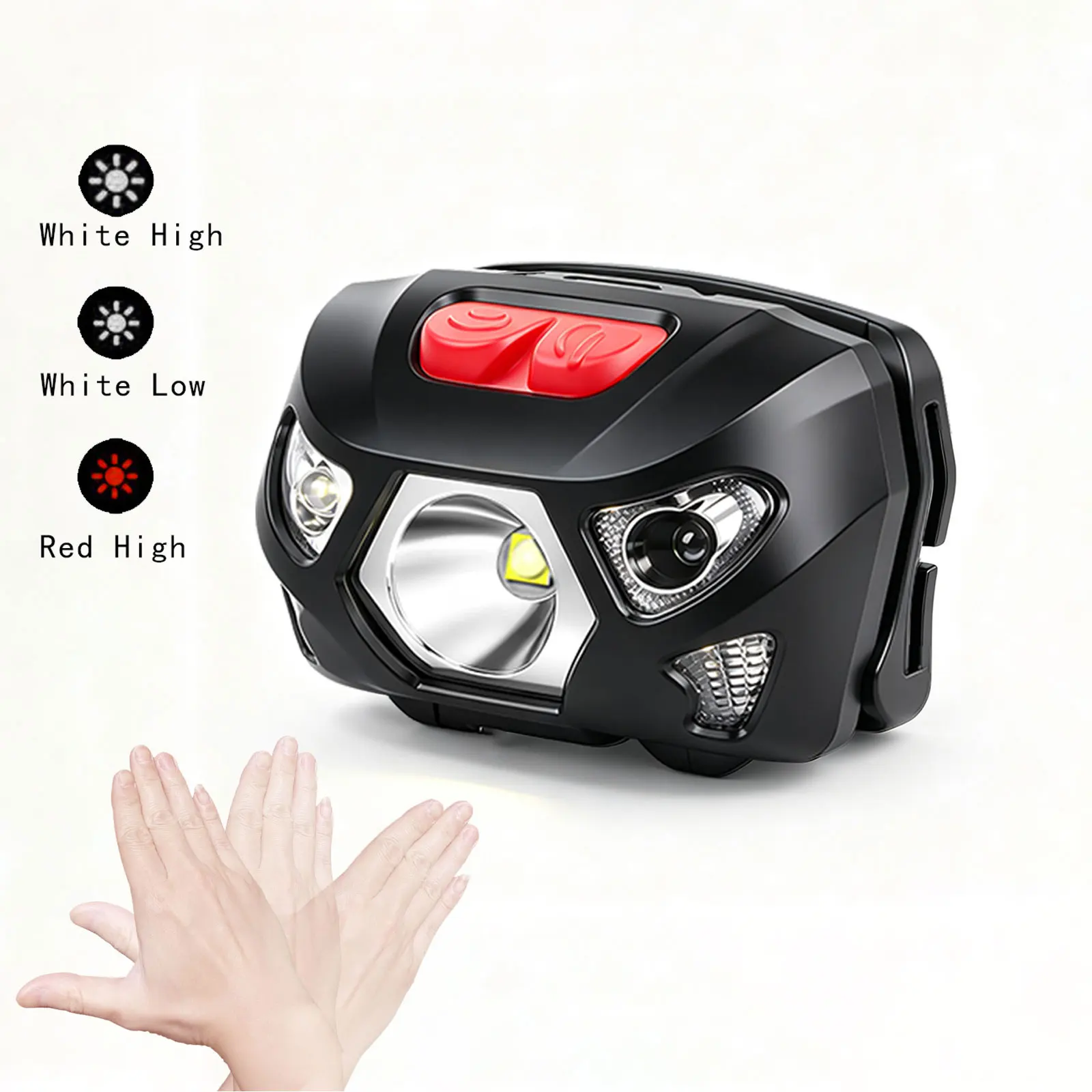 LED Mini Sensor Headlamp White Red Headlight Torch 3 AAA Battery Camping Hunting Flashlight Lamp Beekeeping Fishing Flash Light