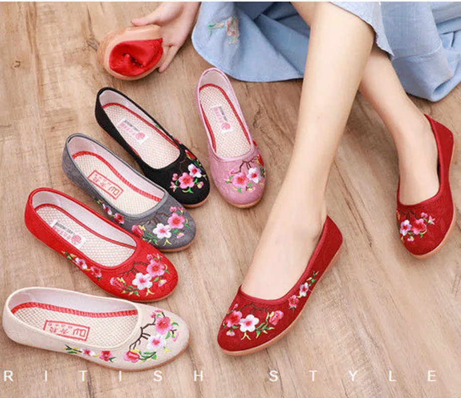 Cresfimix Sapatos Femininas Women Cute Sweet Light Weight Floral Dance Loafers Lady Fashion Comfort Canvas Flat Shoes A488