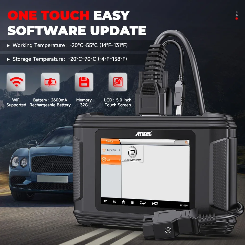 2024 ANCEL DM500 Car Cluster Calibration Tools OBD2 Scanner Oil Reset Instrument Adjustment Tool Code Reader Car Diagnostic Tool