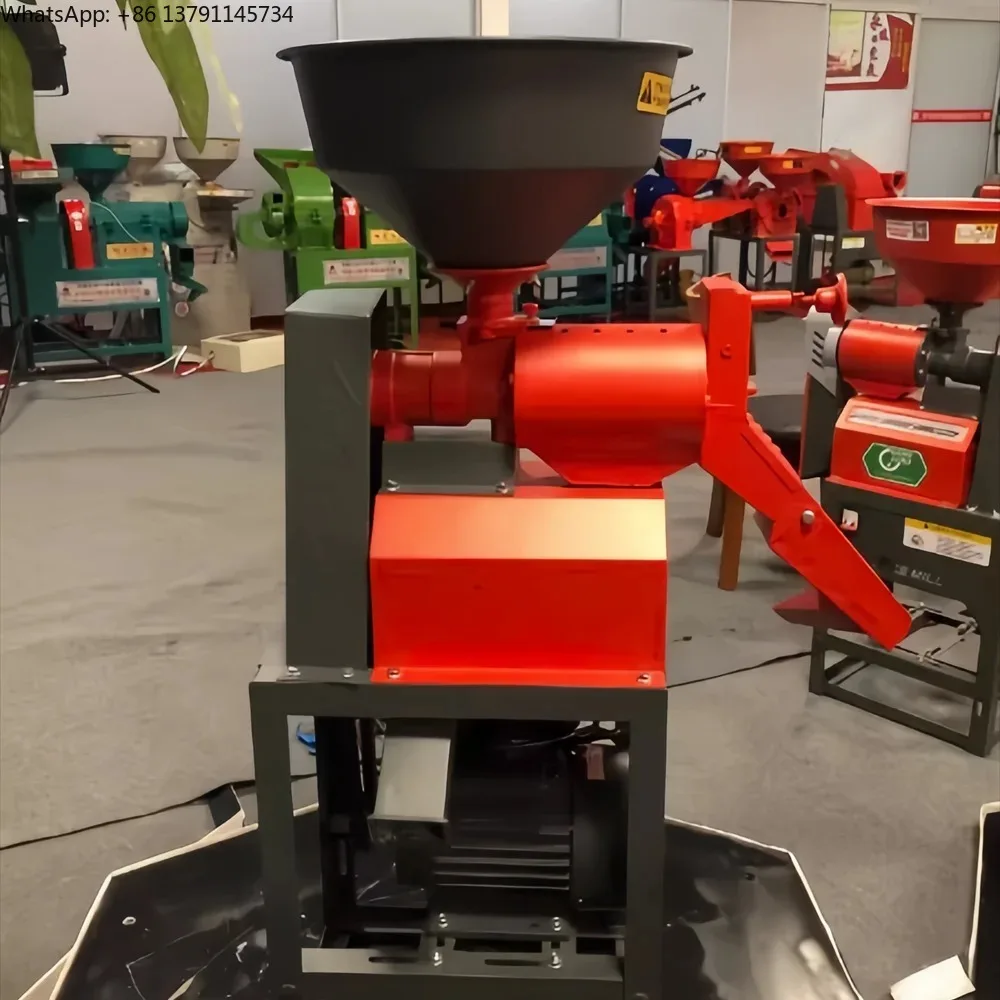 Mini Combined Rice Mill Polisher, Portable Efficient Rice Peeling Machine with Motor for Home