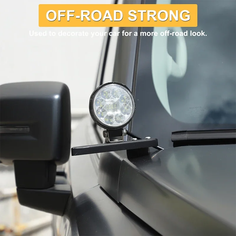 

for Great Wall Haval H9 2024 2025 Car Auto A-Pillar Hood LED Work Light Bracket Holder Clamp Engine Cover Lamp Bar Mounting