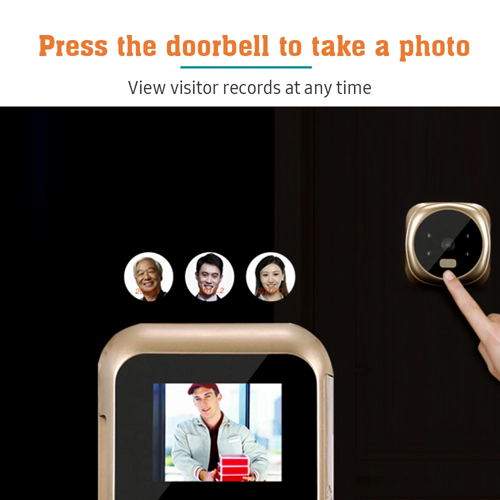 Doorbell Door Viewer Camera Door Peephole Door Camera Doorbell with Wireless Monitor Live View Available Digital Night Vision