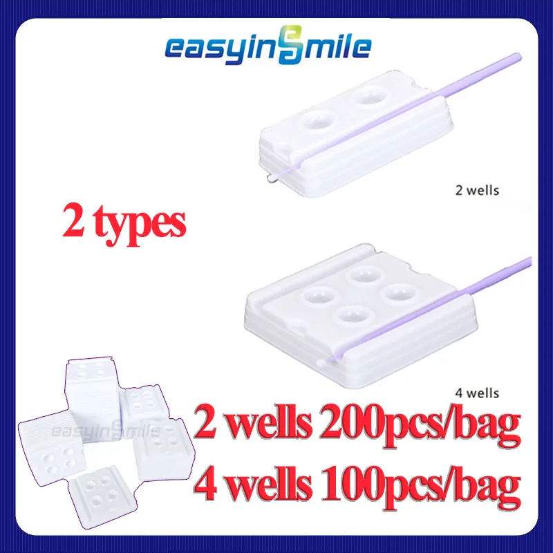 

200pcs/bag Dental Mixing Well For Bonding Composite Adhesive Trays 2/4 Holes Bonding Resin Adhesive Dentistry Tray