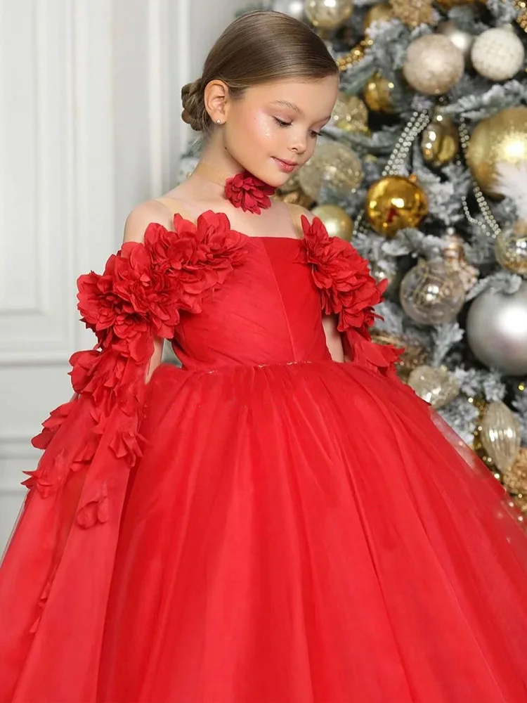 Bebé niños princesa tul plisado Teired vestido de niña de las flores niños vestido de primera comunión vestido de baile vestido de fiesta de boda cumpleaños