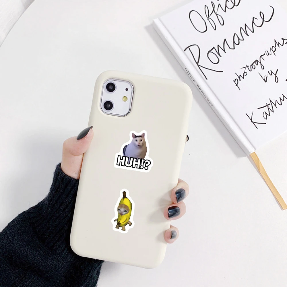500 pçs/rolo bonito engraçado gato meme adesivos etiquetas de vedação decalques papelaria notebook telefone kawaii dos desenhos animados animais gatinho adesivo