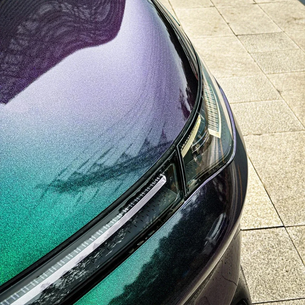 

Car Sticker Diamond Purple&Gerrn Wrap Vinyl Film Color Change Film PET Bubble Free Decals Car Sticker Interior Exterior