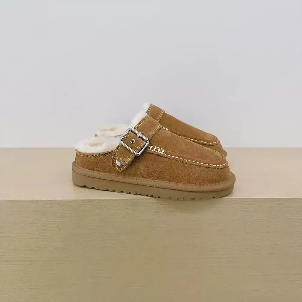 2026 Neue Winter-Hausschuhe aus Schafwolle mit integrierter, dicker Sohle für Damen, Retro-Zehenwickel-Müller-Schuhe für den Außenbereich – Detail 18