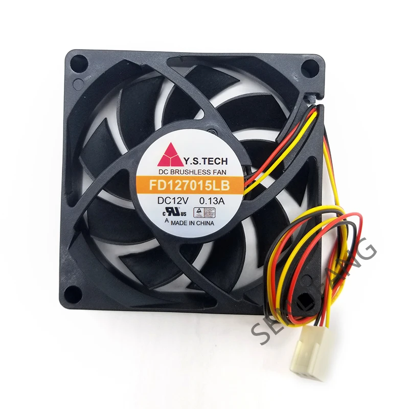 New Cooler FD127015LB 70MM Fan 7CM 7015 DC12V 0.13A 3-Line For Y.s.tech Cooling 70*70*15MM