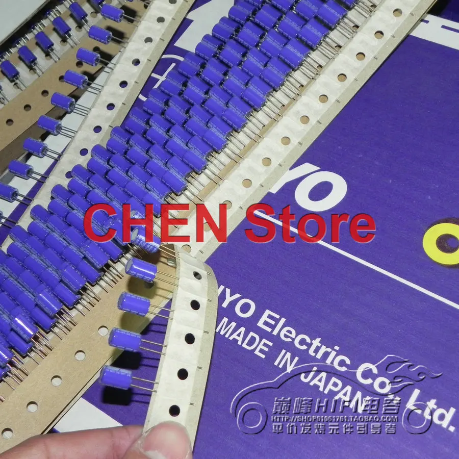 20ชิ้นซันโย OS-CON เมนบอร์ด10V68UF 6.3X10MM โพลิเมอร์สูง68UF 10V ตัวเก็บประจุแบบ Solid State 10SA68M สีม่วง