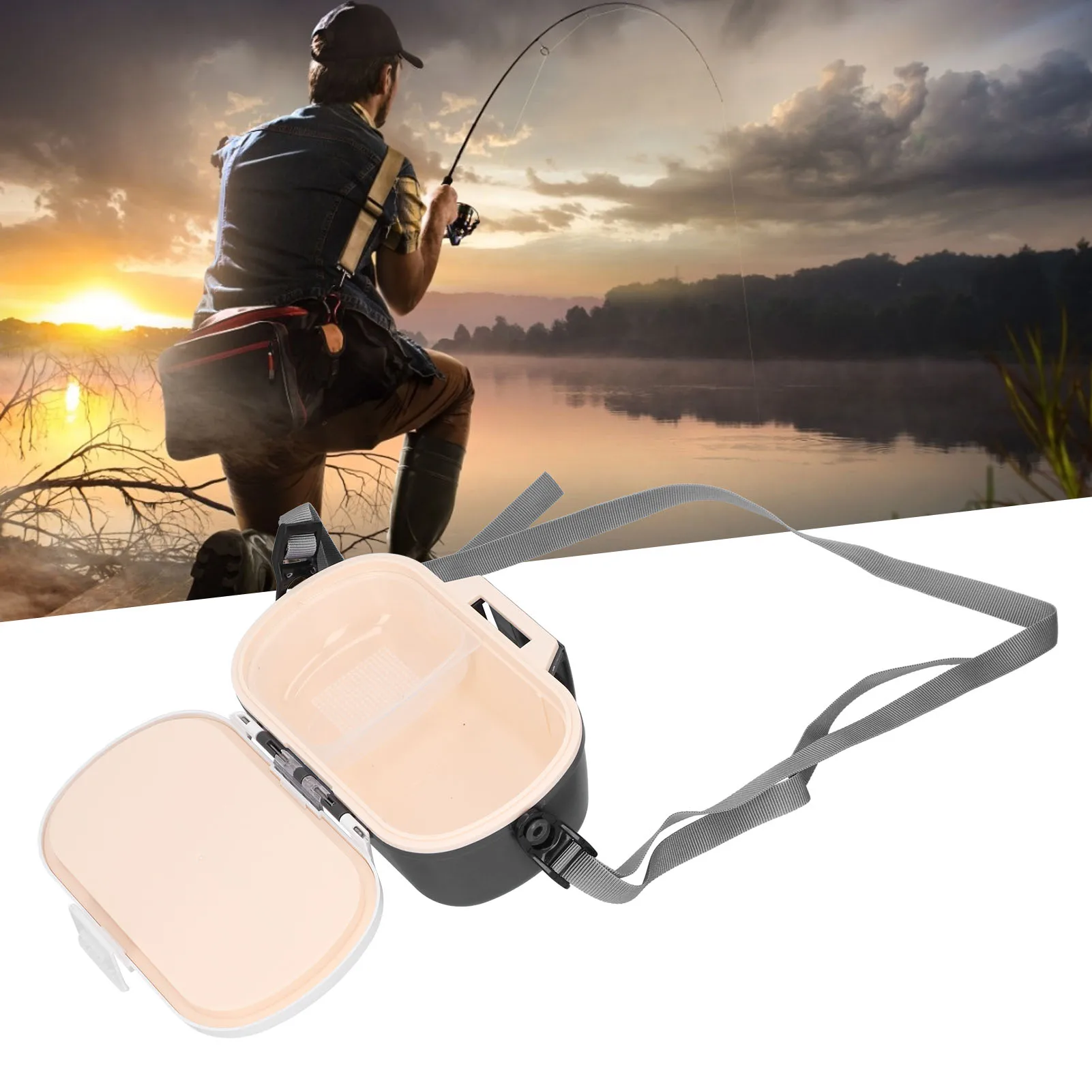 صندوق تخزين الصيد إغراء صندوق بخطاف البلاستيك معزول إغراء الصيد البحري ديدان الأرض صندوق حفظ دودة القز البحر ملحقات صيد الأسماك #3