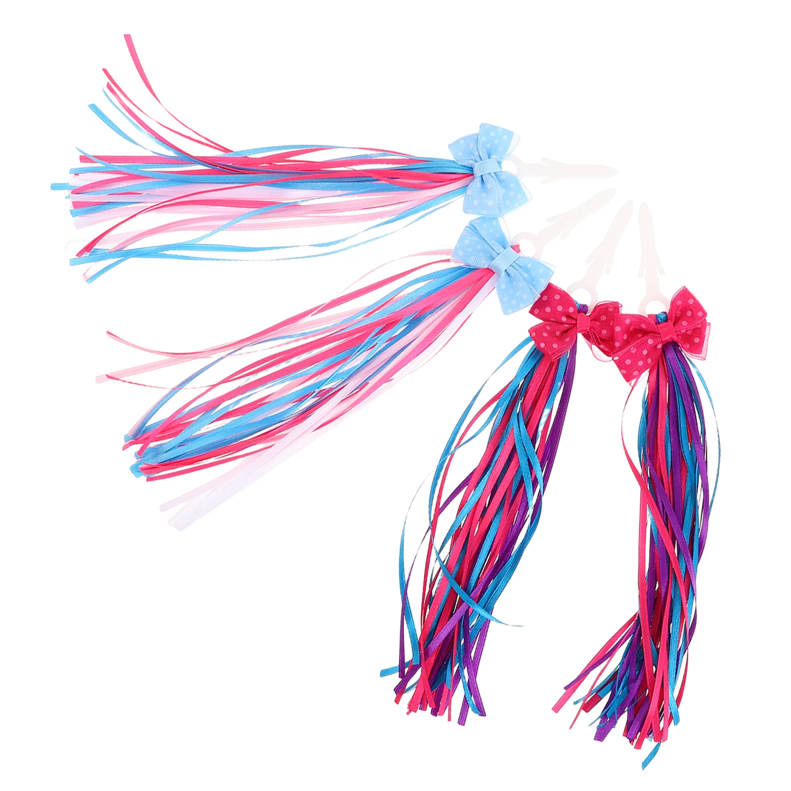4Pcs Bike Handlebar Streamers Colorful Tassel Ribbon Decorations for Bicycle Scooter Bike Streamers