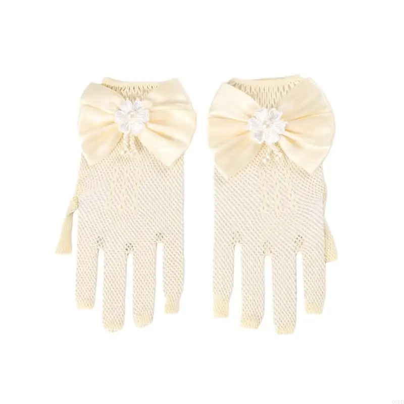 1 Pair Elegant Girls Gloves Mittens For Wedding Dress And Formal Occasion