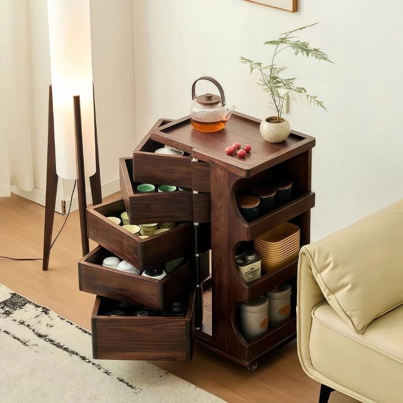 Multifunctional locker Mobile coffee table Rotating mechanism Storage cabinet Wheeled sofa Practical