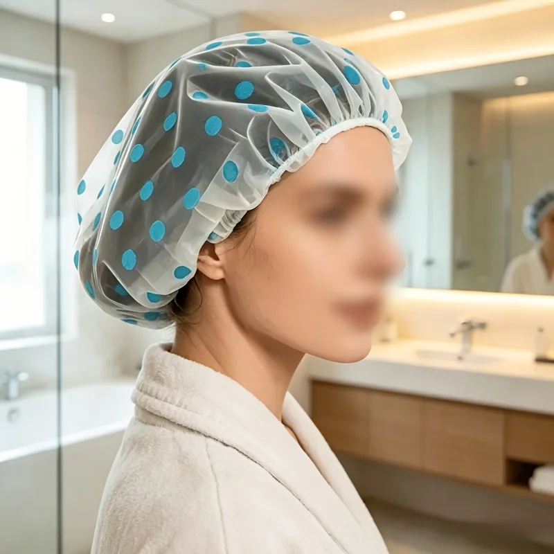 Shower cap, women's hair cap, adjustable elastic printed shower cap, suitable for showering, makeup and other uses