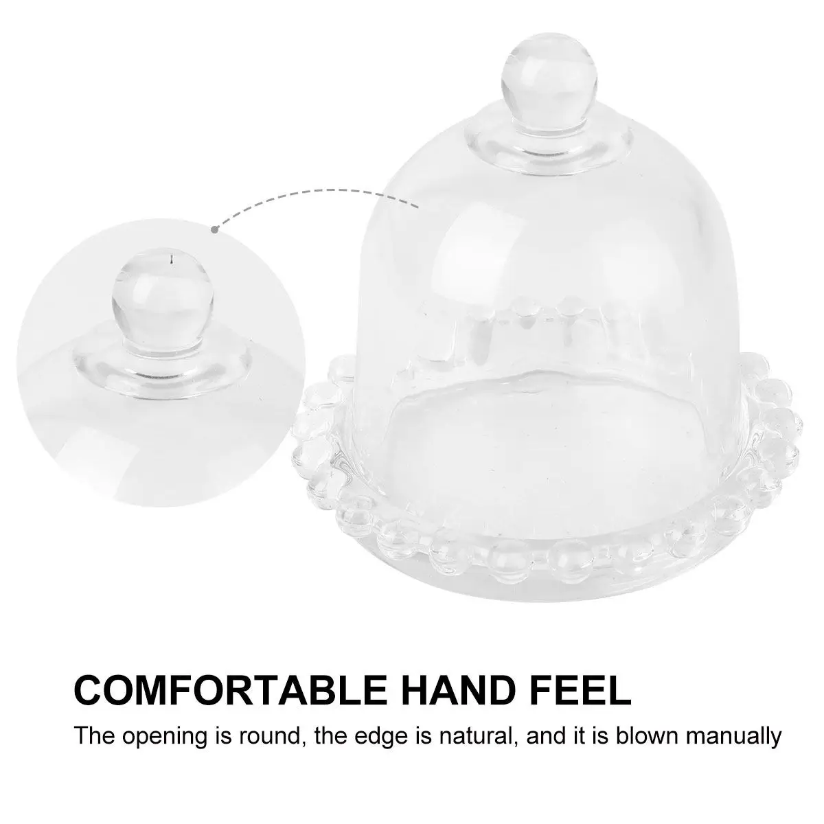 

5Pcs Glass Cake Cover Transparent Dustproof Food Protection Dome Heat Cold Resistant Food Display Fruit Shield