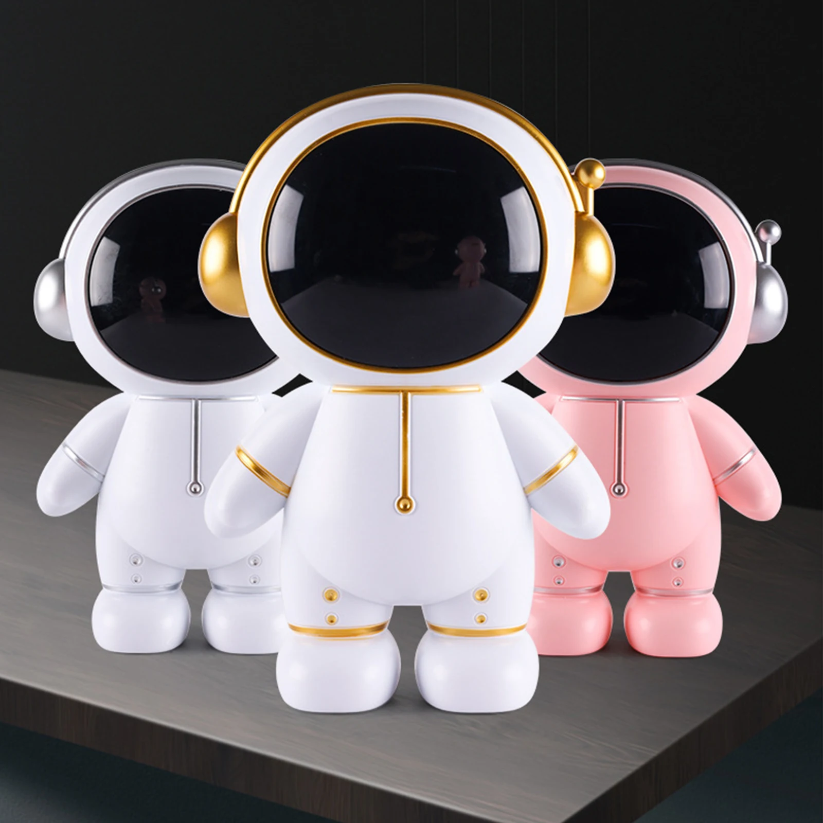 Creative Spaceman Piggy Bank Unbreakable Kids Children Money Coin Saving Cartoon Toy Creative DIY Light String Night Lamp Decor