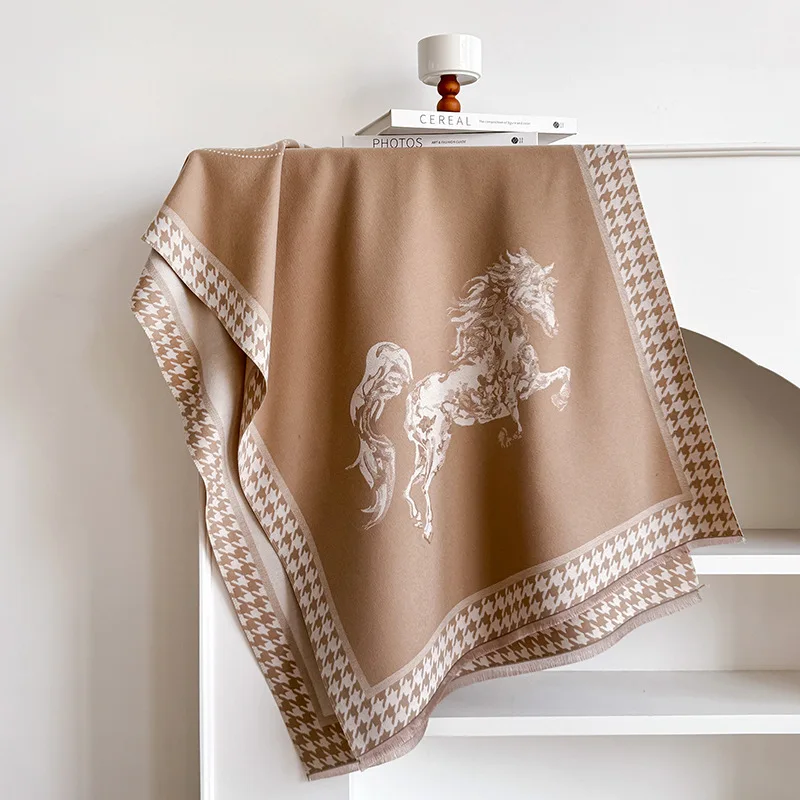 

Элегантный шарф в полоску зебры, имитация кашемира, мягкая теплая универсальная шаль, холодостойкий ветрозащитный шарф-одеяло на осень-зиму