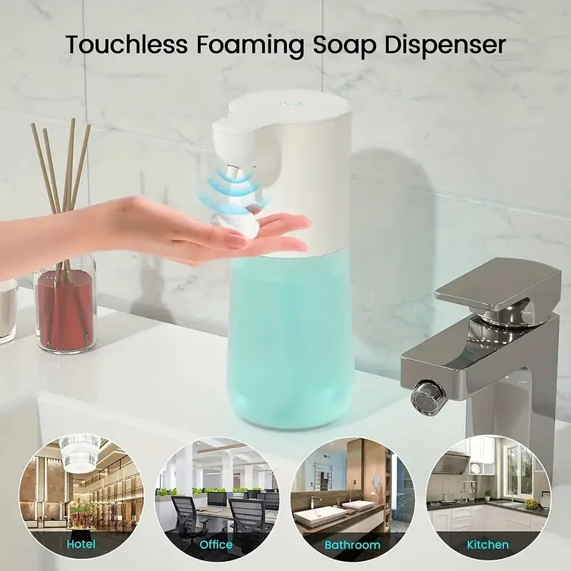 

350/600ML Automatic Foam Soap Dispenser Rechargeable Touchless Handsfree Dispenser 4 Level Adjustable Volume IPX5 Waterproof