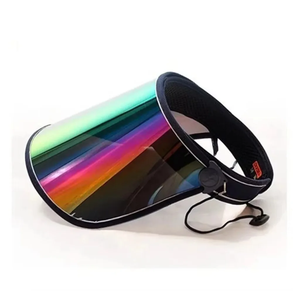 New Candy Color Sun Hat PVC Plastic Anti-UV Sunshade Cap Face Cover