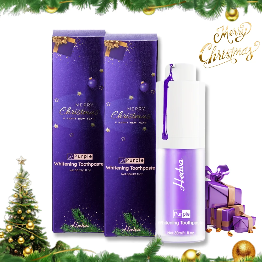 Hedva Purple Colour Corrector Toothpaste Teeth Whitening Toothpaste Teeth Whitener Merry X Christmas Gift Happy New Year Gift