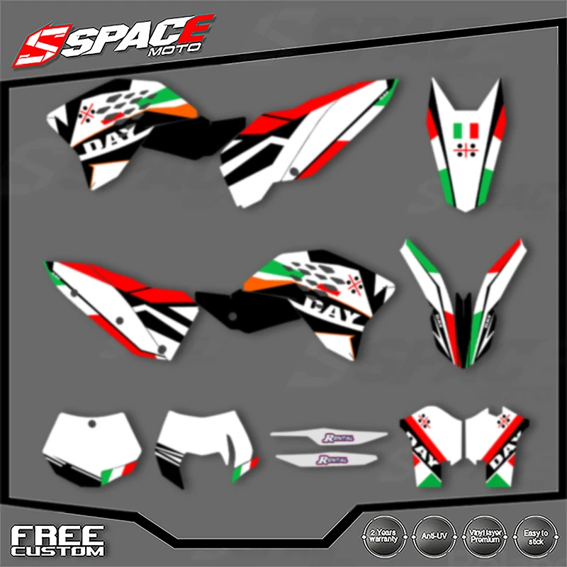 

SPACE индивидуальная мотоциклетная графическая фоновая наклейка для KTM 2007 2008 2009 2010 SXF 2008 2009 2010 2011EXC наклейки наборы наклеек 04