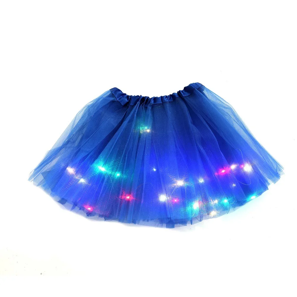 European American Adult Led Tutu Skirt Light Glowing Half Mesh Net Skirt Puff For Women