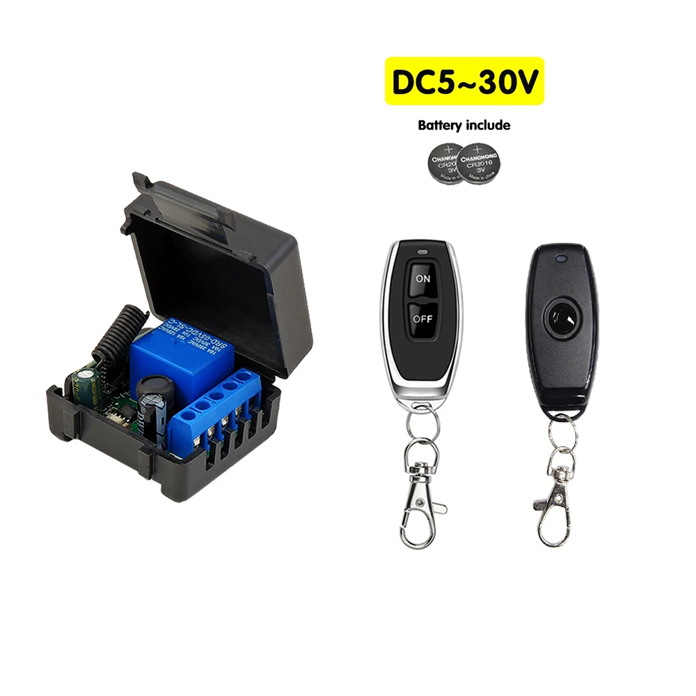 BAAG-433 Mhz RF Wireless Switch Receiver DC 12V Single Relay Receiver Module With 2 Remote Transmitter