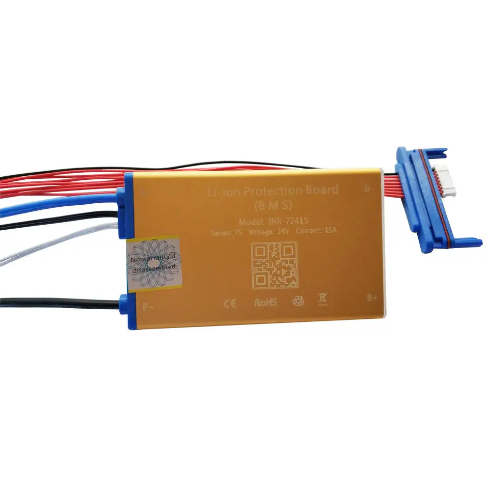 

7S 24V 15A 25A 35A Lithium battery management system bms with weak current ON/OFF switch with Balacnce Temperature Sensor