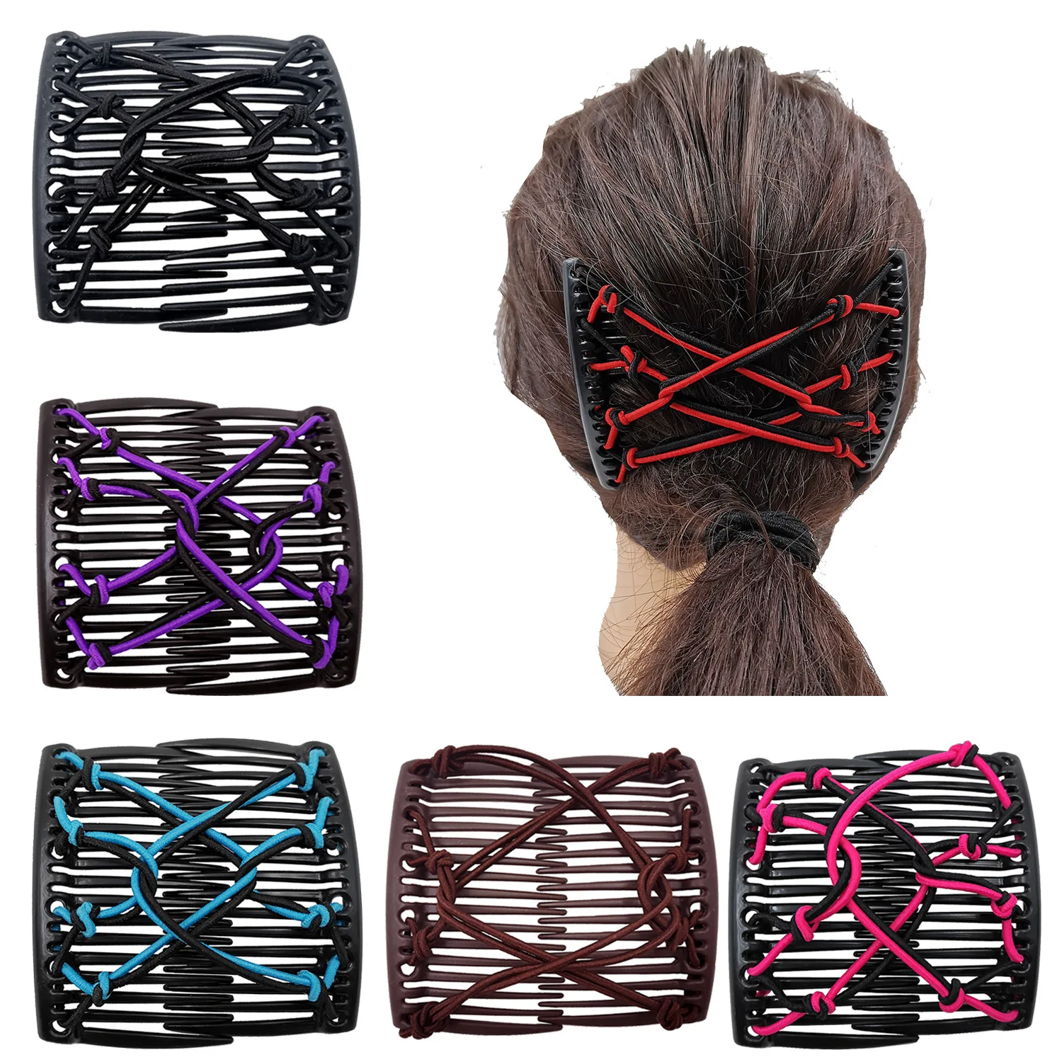 Fashion Vintage Creative Magic Hair Comb Elastic Rope Disc Hair Clip For Women Headwear Hair Comb Hair Clip Hair Accessoriees