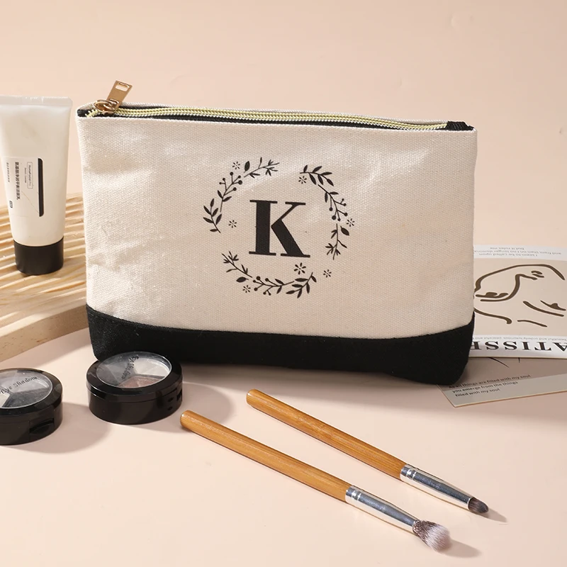 

New alphabet mini bag for women canvas small coin purse key bag portable makeup bag for daily outing