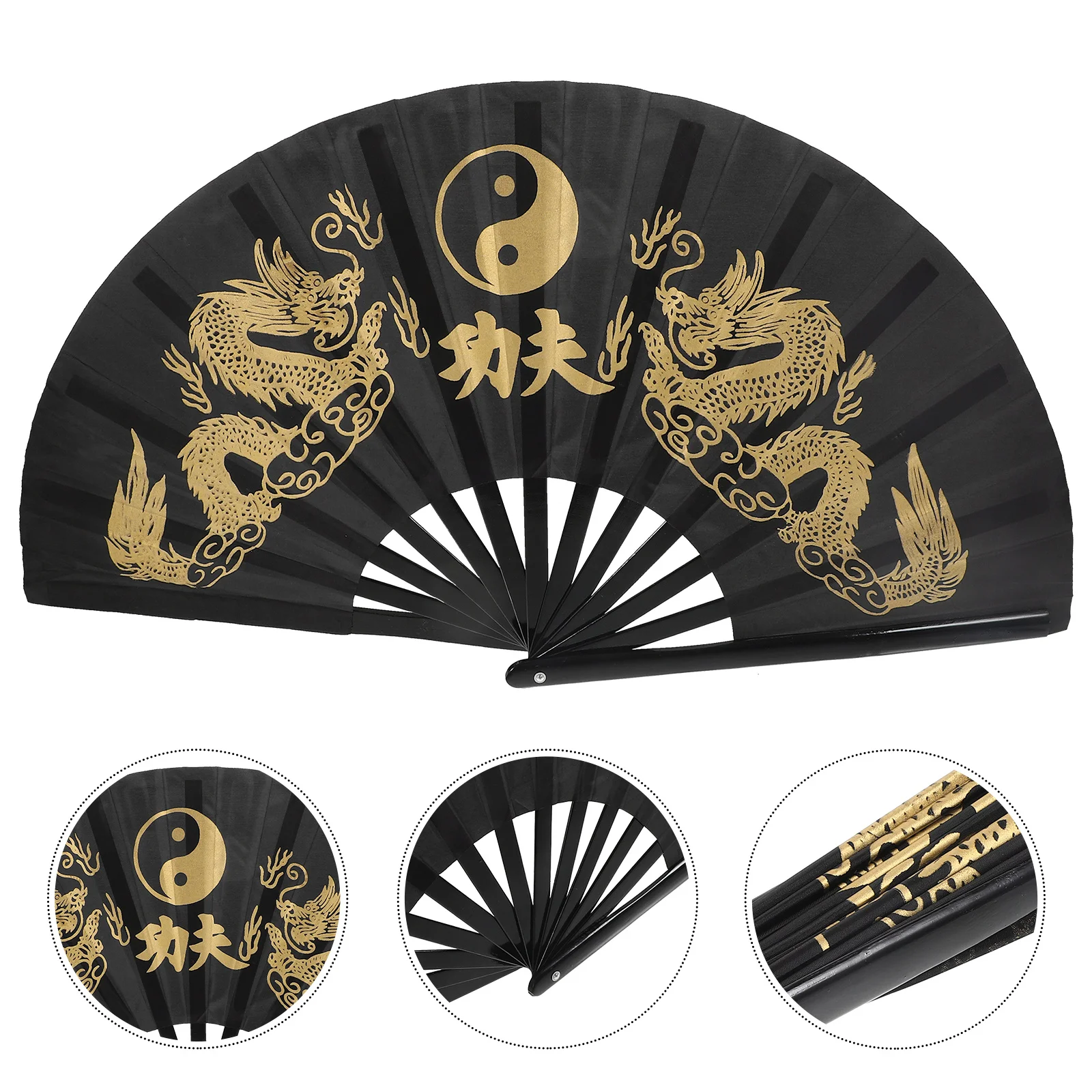 

Kung Fu Vintage Folding Hand For Dance Performance Traditional Chinese Fan Retro Metal Handheld Fan Decor Gift Party