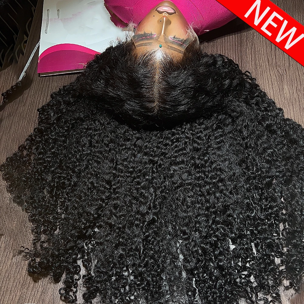 

Lagos Hairline Deep Curly Human Hair Wigs 450 High Density M Shaped 13x4 HD Lace Frontal Wigs Human Hair Pre Plucked For Women