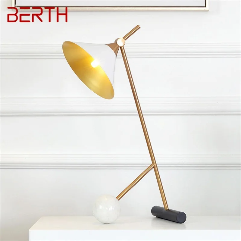 BERTH Modern Table Lamp Design E27 Reading White Desk Light Home Bedside LED Eye Protection For Children Bedroom Study Office