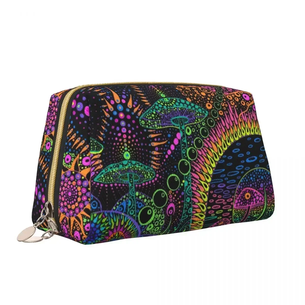 Rainbow Mushrooms Cosmetic Bag Women Big Capacity Mysterious Boho Makeup Case Beauty Storage Toiletry Bags