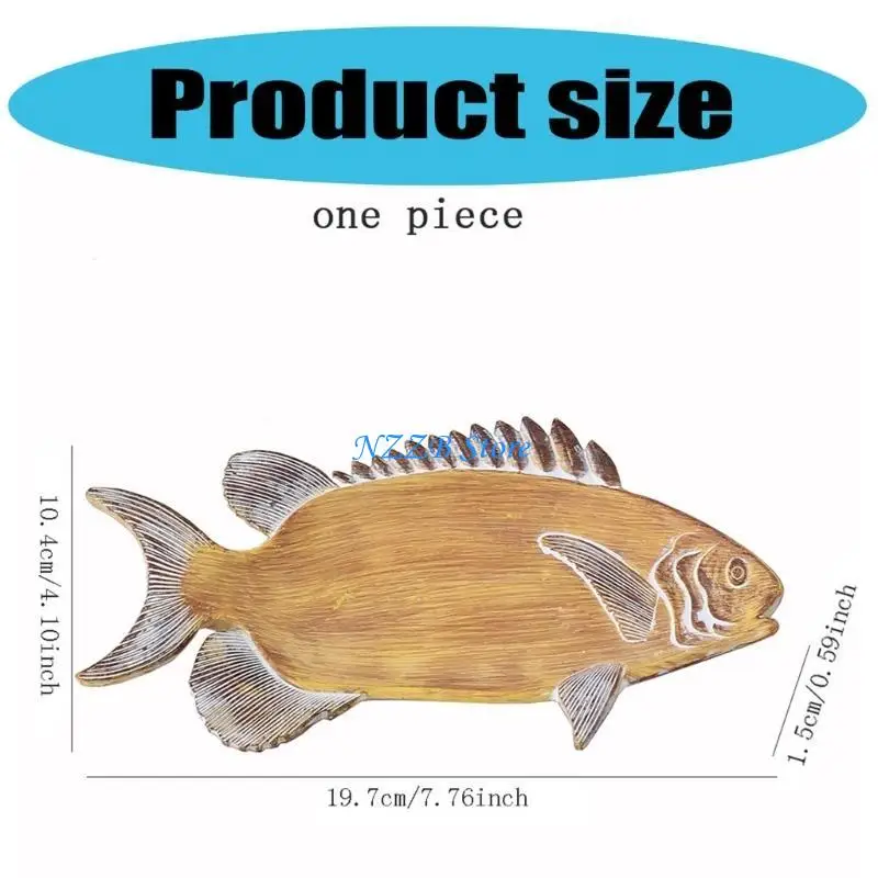 T21F Versatile Fish Shaped Jewelry Plate Accessory Holder for Personal or Shop Use