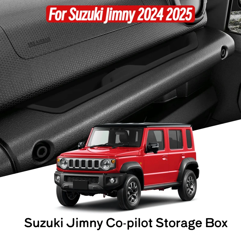 

For Suzuki Jimny 2024 2025 Car Co-pilot Handle Storage Box Anti-slip Organizer Tray Interior Accessories Silicone Black