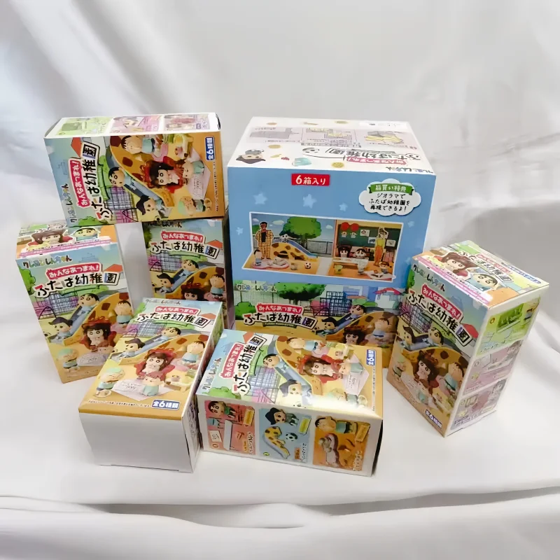 RE-MENT Crayon Shin Chan Futaba Kindergarten Series Urocza Mini Scena Anime Figurka Akcji Model Kolekcjonerski Ozdoba Replika Zabawka