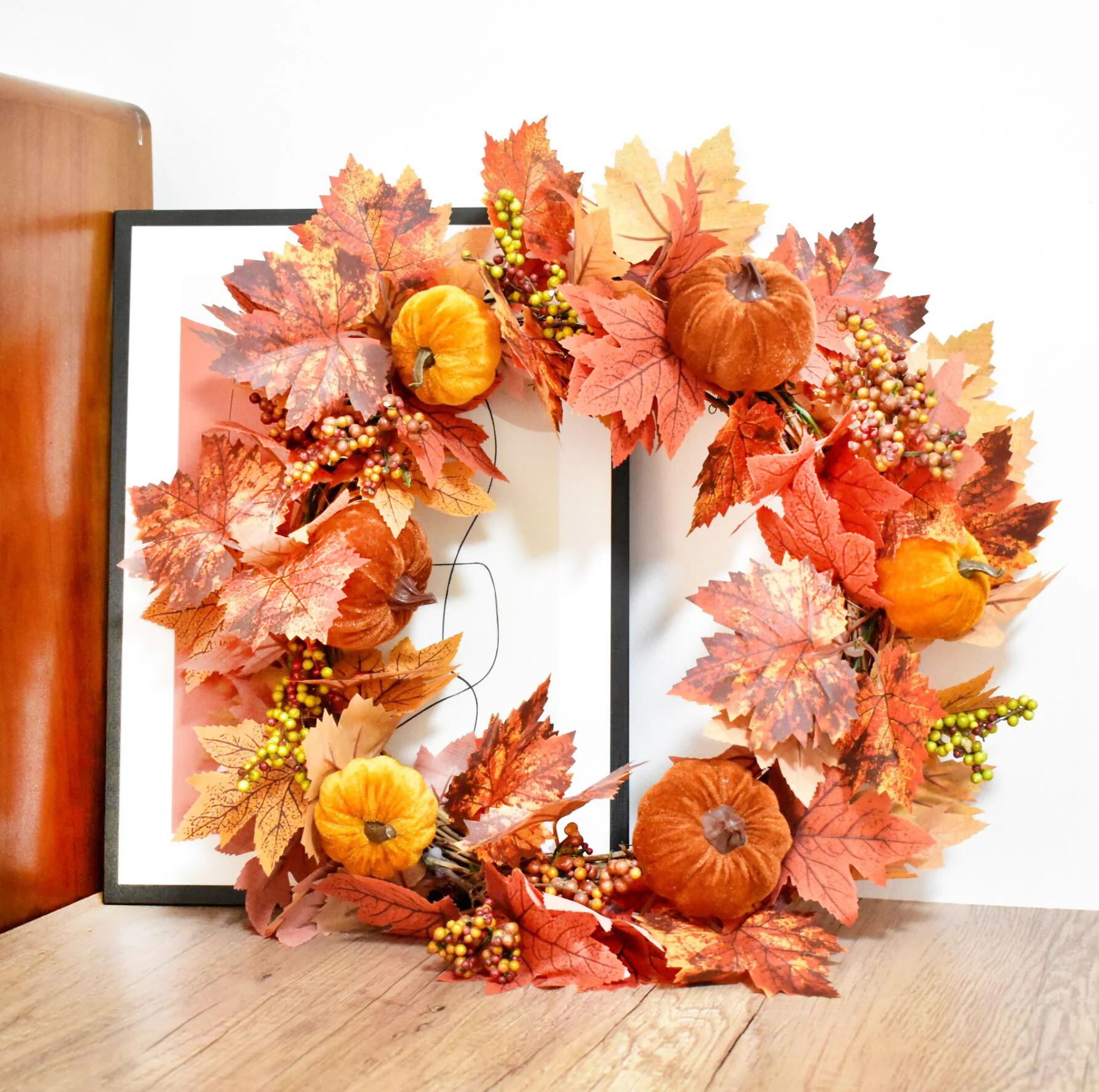 200cm künstliche rote Ahornblatt-Rebe girlande im Freien hängende Weinblatt bogen garten Thanksgiving Halloween Herbst dekoration – Detail 10