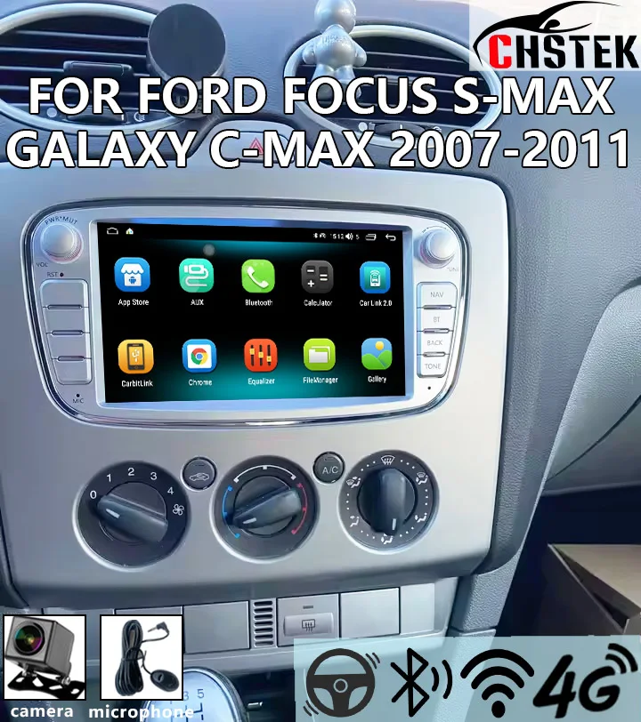 CHSTEK Android Carplay For Ford Mondeo Focus 2 Kuga Transit C-Max S-Max Galaxy 4G WIFI GPS Swap Autoradio Exchange Navigation FM